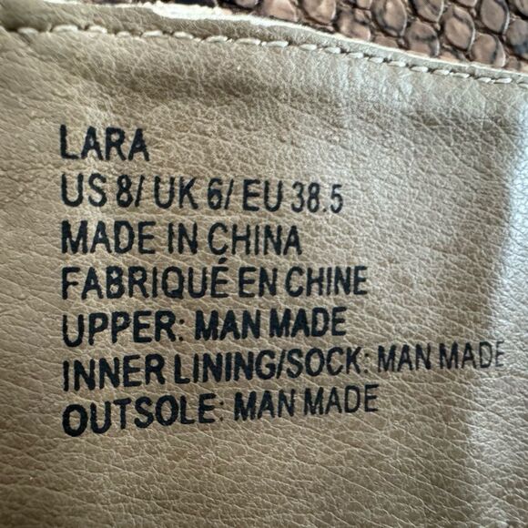 Shoe Dazzle Brown Black Snakeskin Boots Size 8 - Picture 10 of 10